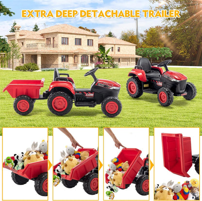 12V Kids Battery Powered Electric Ride on Tractor with Parent Remote Control