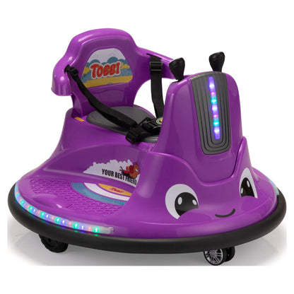 12V Kids Battery Powered Electric Ride on Bumper Car with Parent Remote Control - Purple