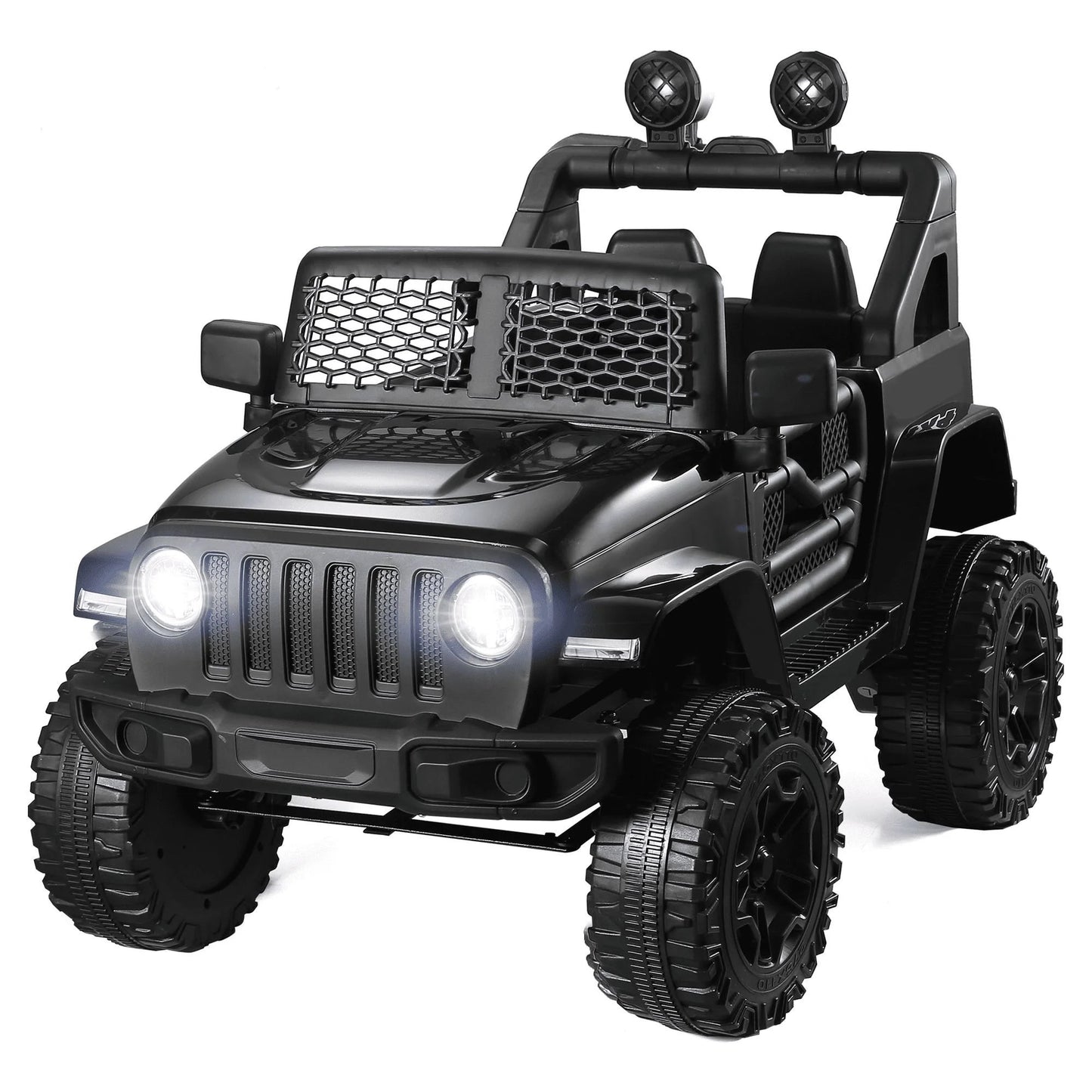 12V Kids Battery Powered Electric Ride on Truck with Parent Remote Control - Black