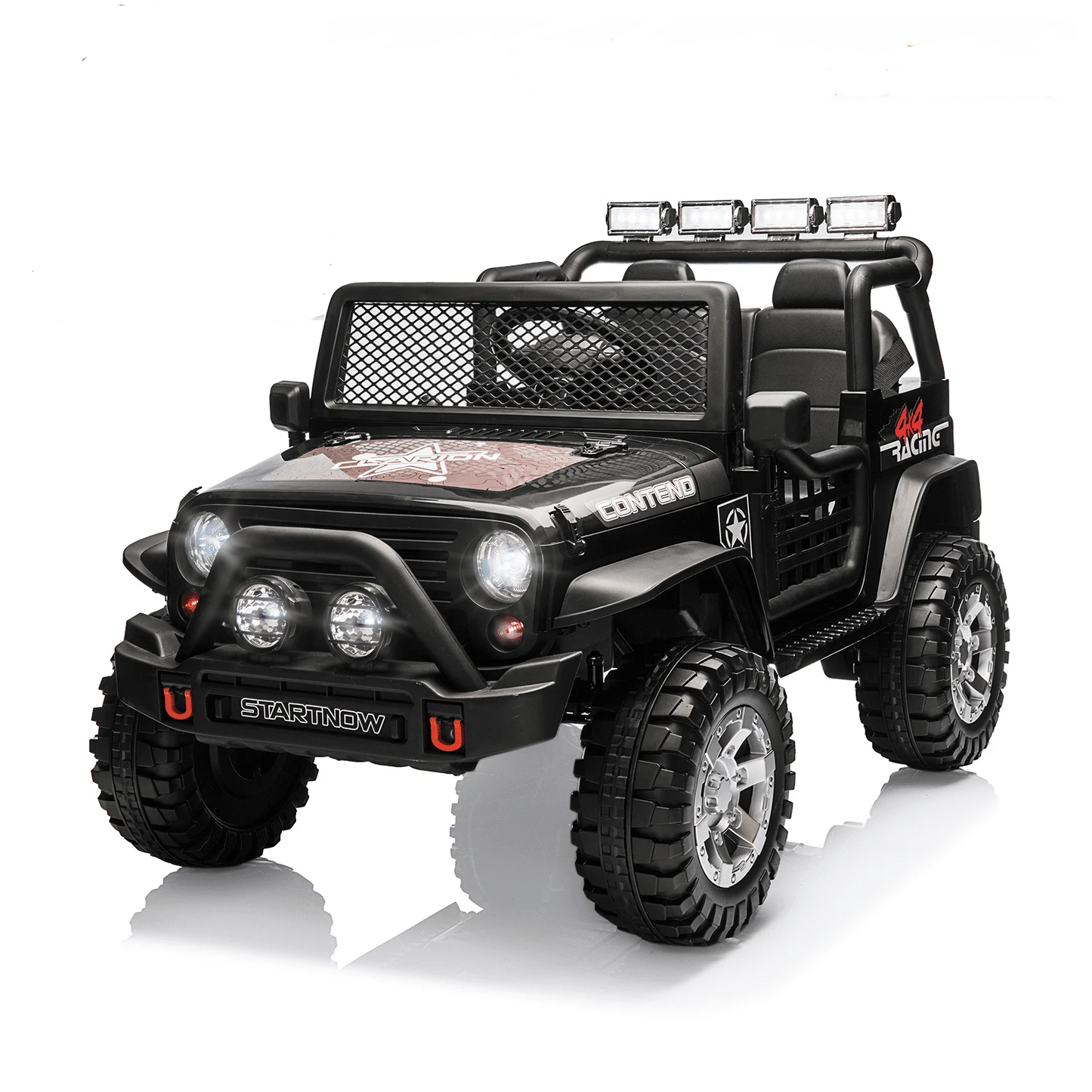 12V Kids Battery Powered Electric Ride on Jeep Car with Parent Remote Control - Black