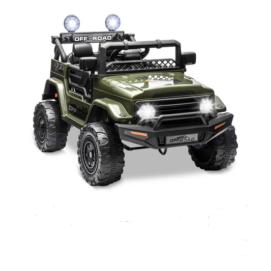 12V Kids Battery Powered Electric Ride on Jeep with Parent Remote Control - Green