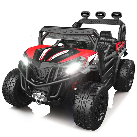 24V Kids Battery Powered Ride on UTV with Parent Remote Control - Red