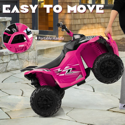 12V Kids Battery Powered Electric Ride on ATV 4-Wheeler Quad - Light Pink