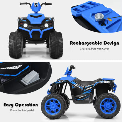 12V Electric Kids Ride on Car ATV 4-Wheeler Quad W/ Music LED - Navy