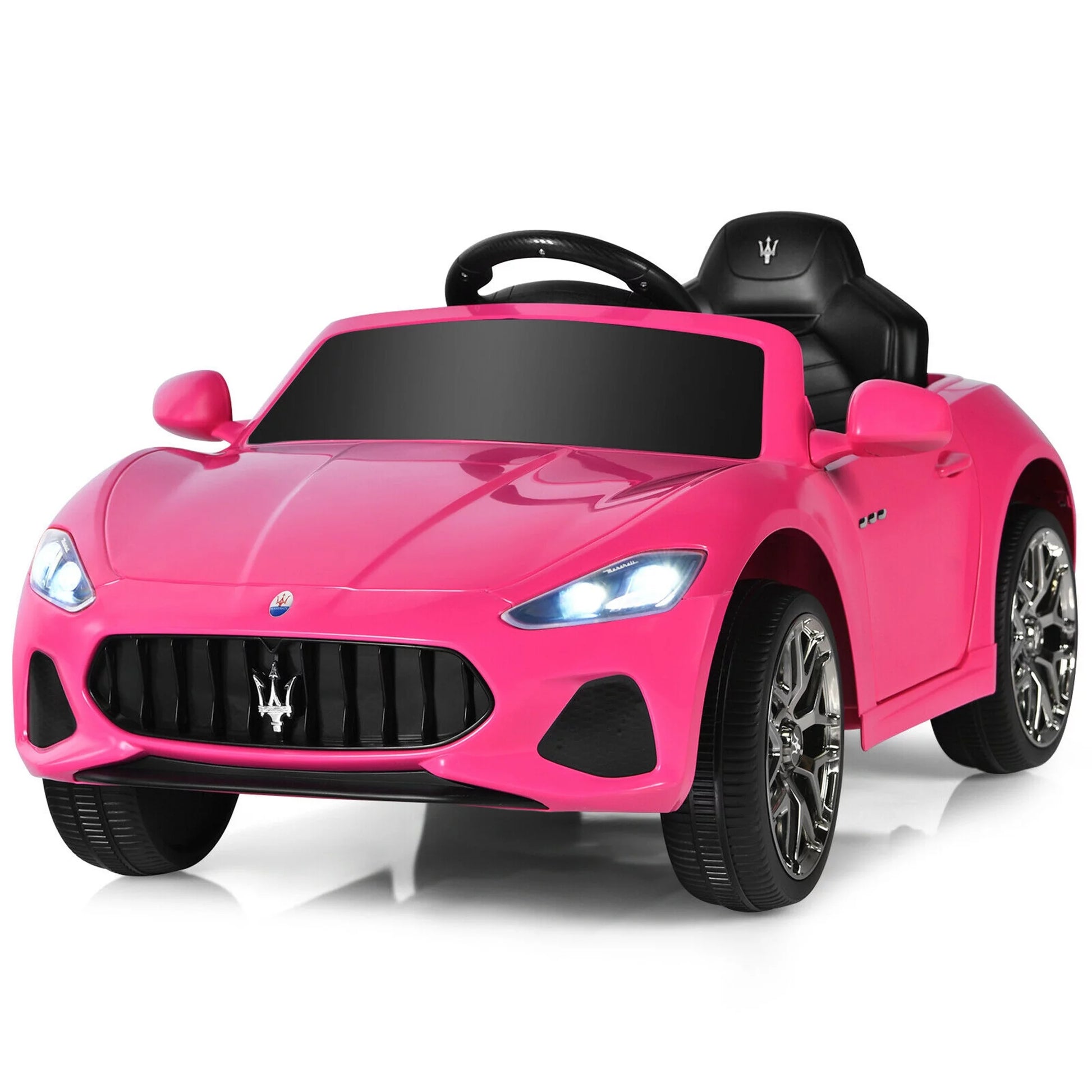 12V Maserati Grancabrio Ride on Car with Remote Control and Lights - Pink