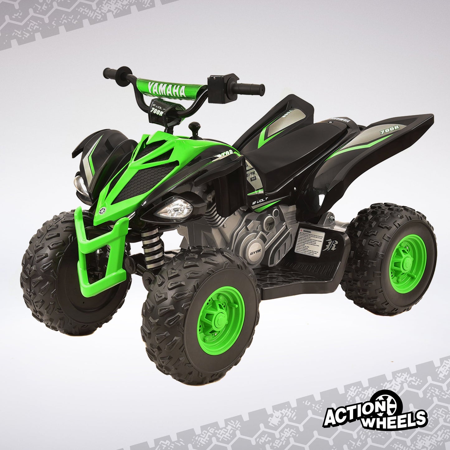 12V Yamaha Raptor Kids Battery Powered Electric Ride on ATV - Black/Green