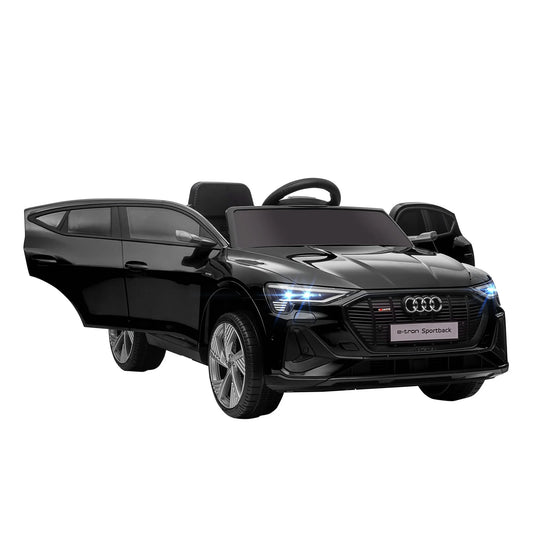 12V Audi Sports Car Kids Electric Ride on with Parent Remote Control, Lights, Music, and Horn - Black