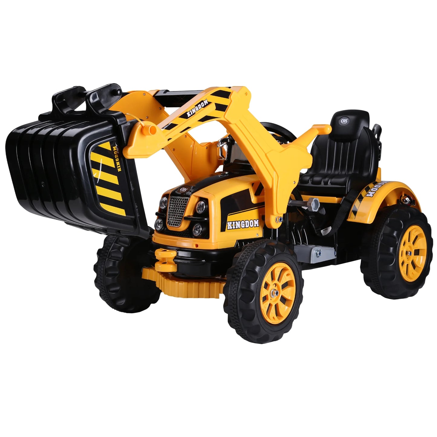 6V Kids Electric Battery Powered Ride on Toy Digger Construction Excavator Tractor - Yellow