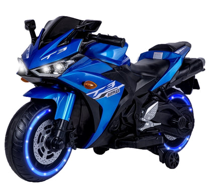 12V Kids Battery Powered Electric Ride on Motorcycle - Blue