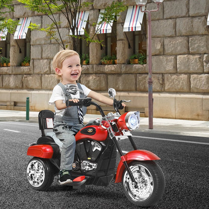 6V Kids Battery Powered Electric 3 Wheel Ride on Motorcycle - Red