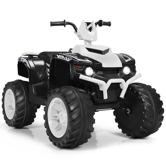 12V Kids 4-Wheeler ATV Quad Ride on Car W/ LED Lights Music USB - White