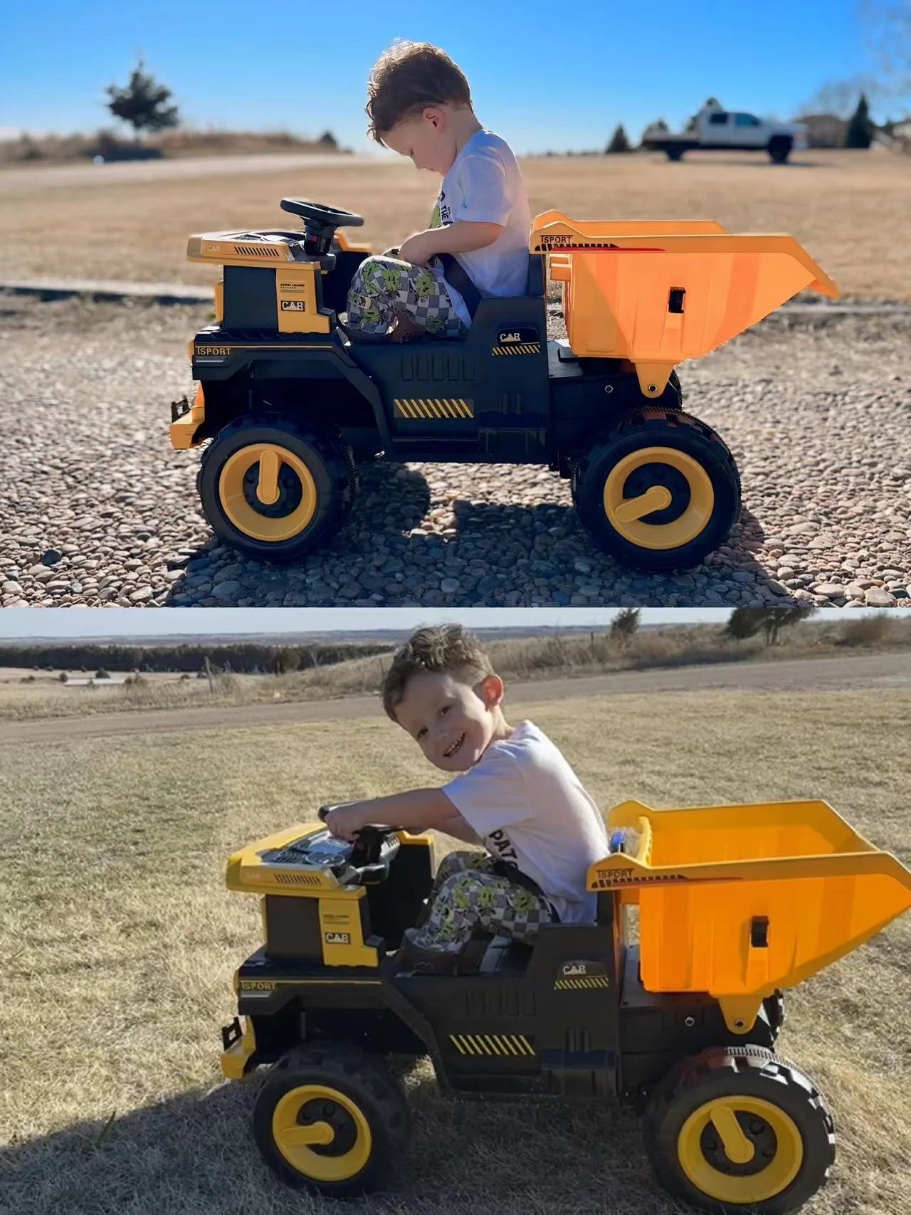 12V Kids Battery Powered Ride on Dump Truck with Parent Remote Control - Yellow