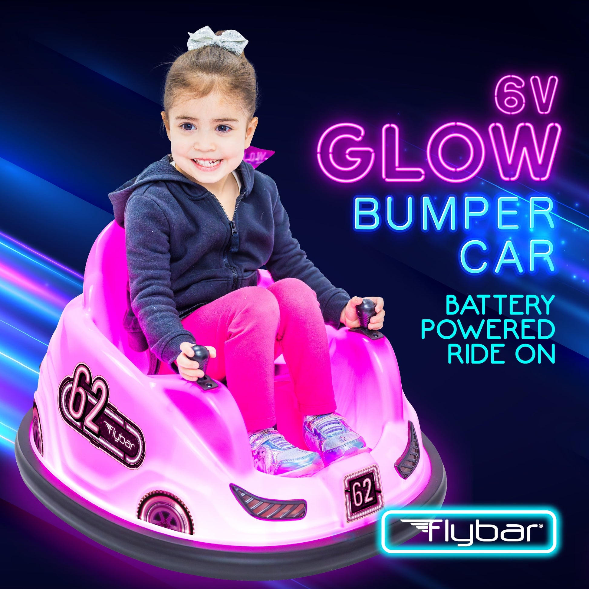 6V Kids Battery Powered Electric Ride on Bumper Car - Pink