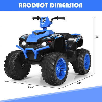 12V Electric Kids Ride on Car ATV 4-Wheeler Quad W/ Music LED - Navy