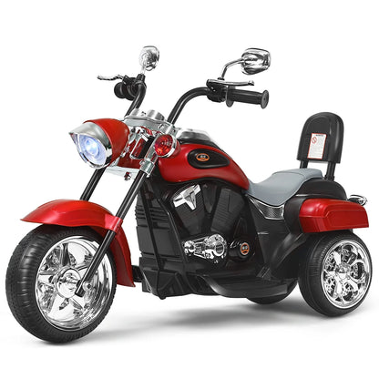 6V Kids Battery Powered Electric 3 Wheel Ride on Motorcycle - Red