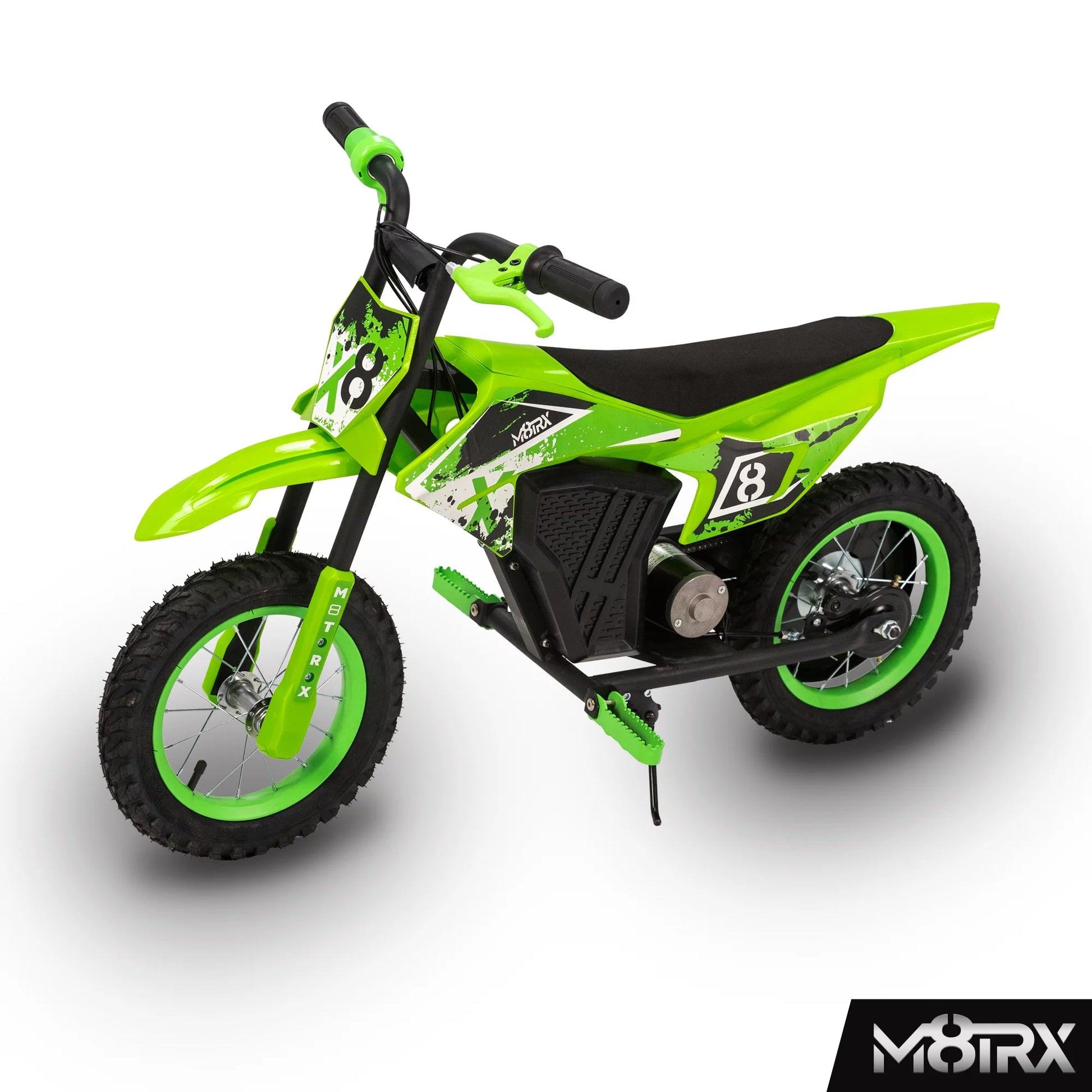 12V Mini Electric Child Dirt Bike, Battery Powered Toy Motorcycle - Green