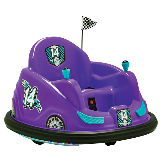 6V Kids Battery Powered Electric Ride on Bumper Car - Purple