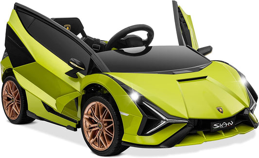 12V Kids Battery Lamborghini Sian Roadster Powered Electric Ride on Sports Car with Parent Remote Control - Green