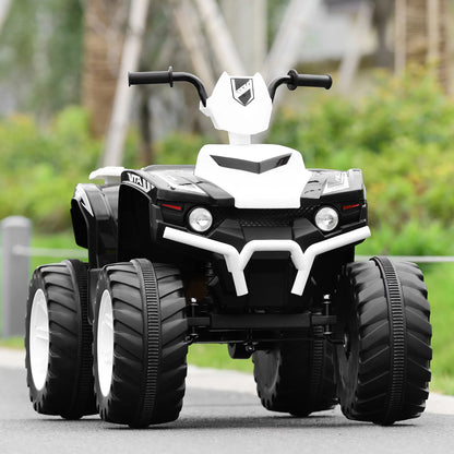 12V Kids 4-Wheeler ATV Quad Ride on Car W/ LED Lights Music USB - White