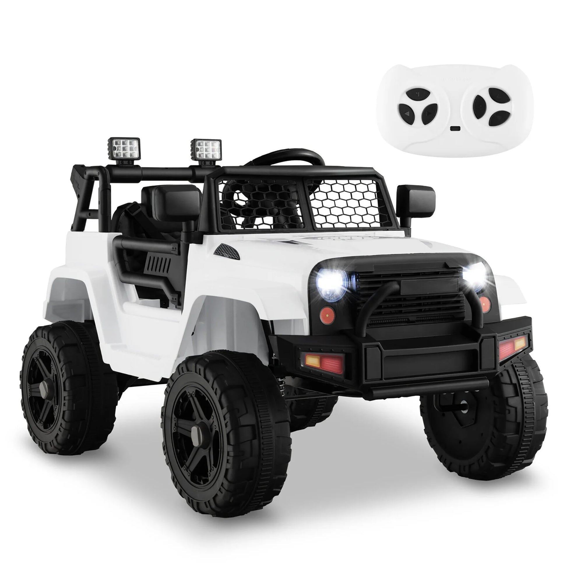 12V Kids Ride on Truck Car Electric Vehicle Remote W/ Music & Light White