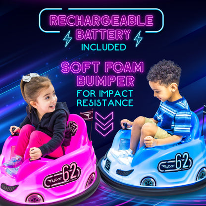 6V Kids Battery Powered Electric Ride on Bumper Car - Pink