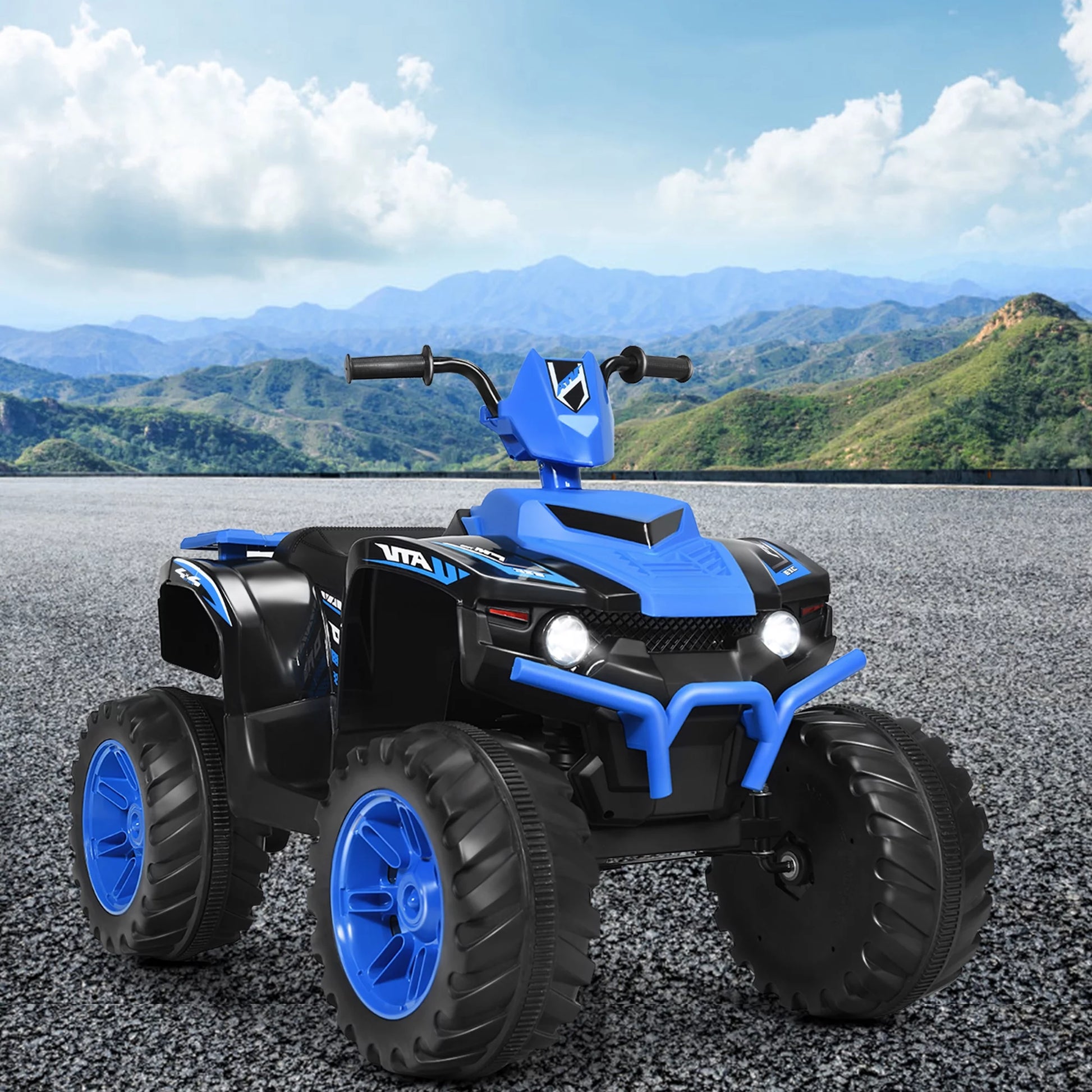 12V Electric Kids Ride on Car ATV 4-Wheeler Quad W/ Music LED - Navy