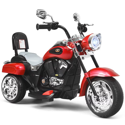 6V Kids Battery Powered Electric 3 Wheel Ride on Motorcycle - Red