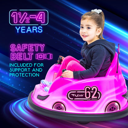 6V Kids Battery Powered Electric Ride on Bumper Car - Pink