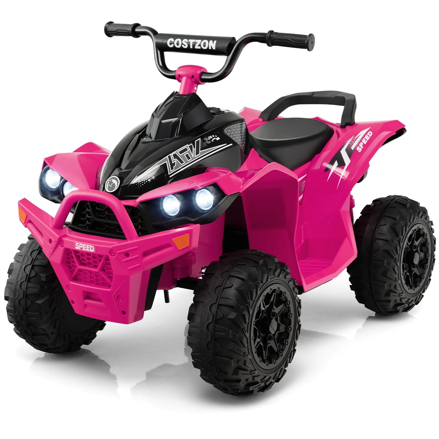 12V Kids Battery Powered Electric Ride on ATV 4-Wheeler Quad - Light Pink