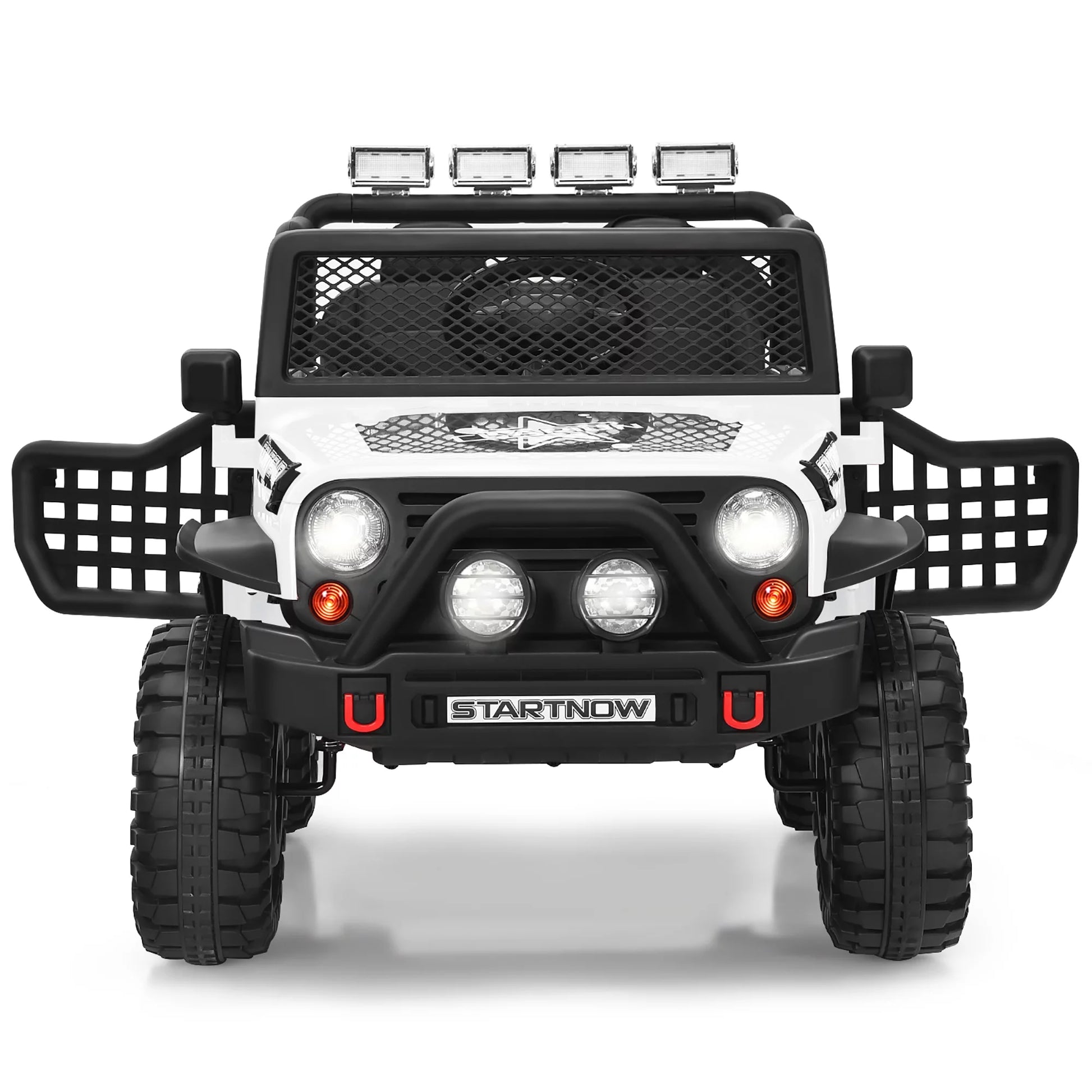 12V Kids Ride on Truck Remote Control Electric Car with Lights&Music White