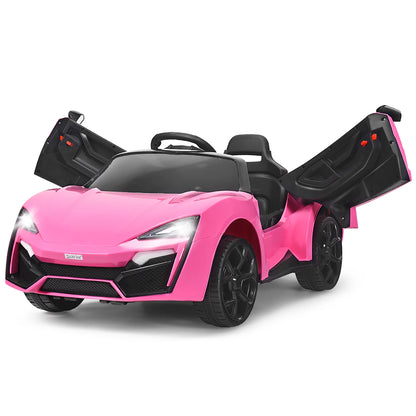 12V Kids Battery Powered Electric Ride on Car with Parent Remote Control - Pink