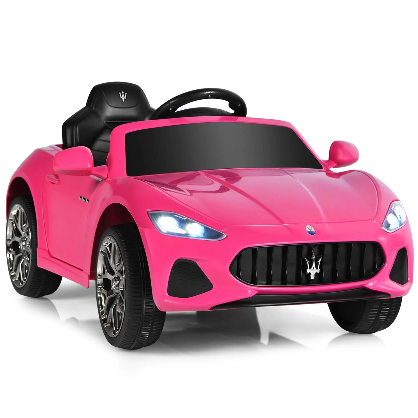 12V Maserati Grancabrio Ride on Car with Remote Control and Lights - Pink