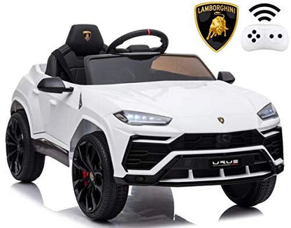 12V Lamborghini Urus Kids Battery Powered Electric Ride on Car with Parent Remote Control - White