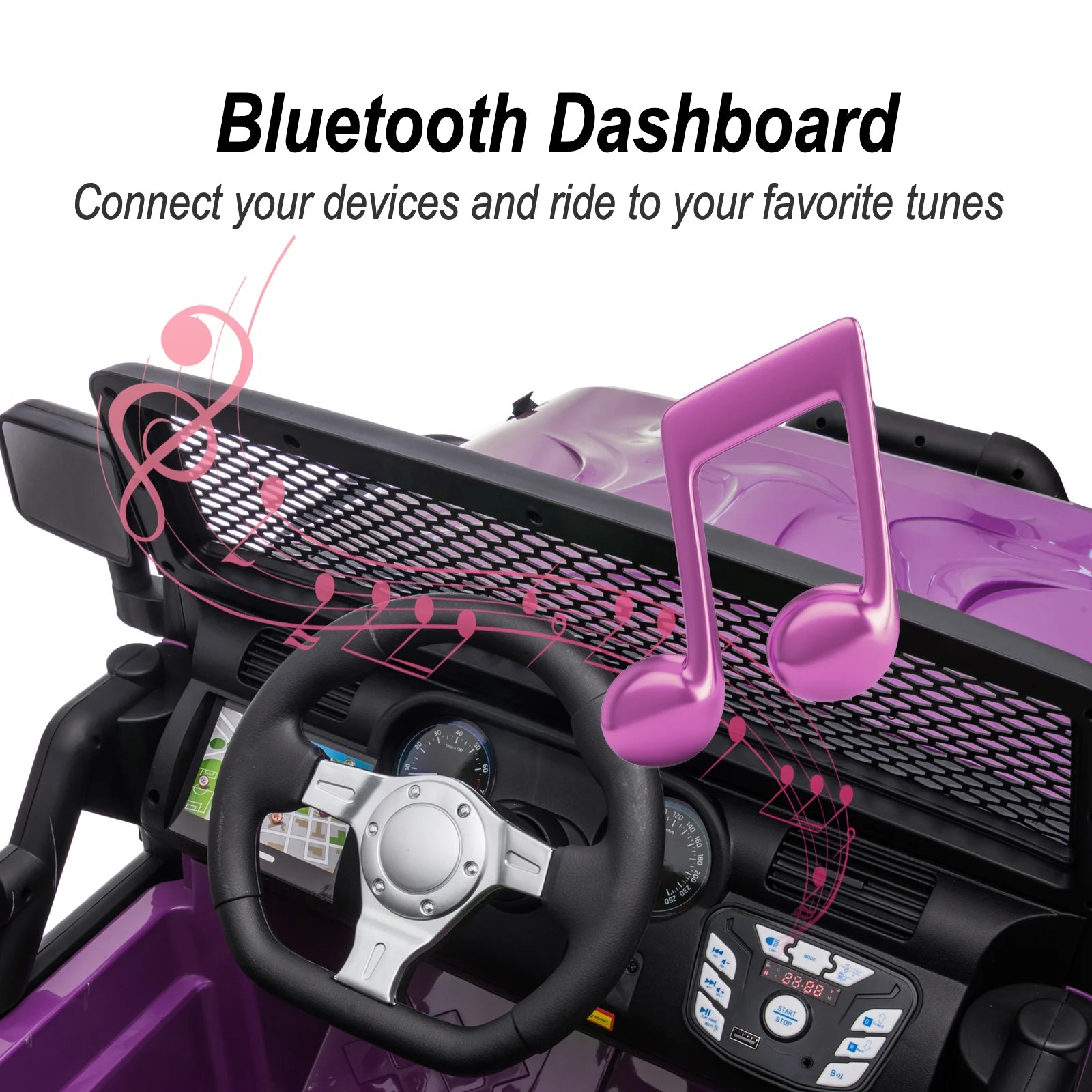 24V Kids Ride on Truck with Remote - Purple