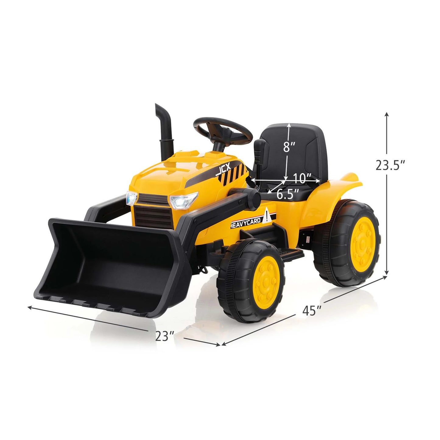 12V Kids Battery Powered Electric Ride on Excavator Digger with Parent Remote Control - Yellow