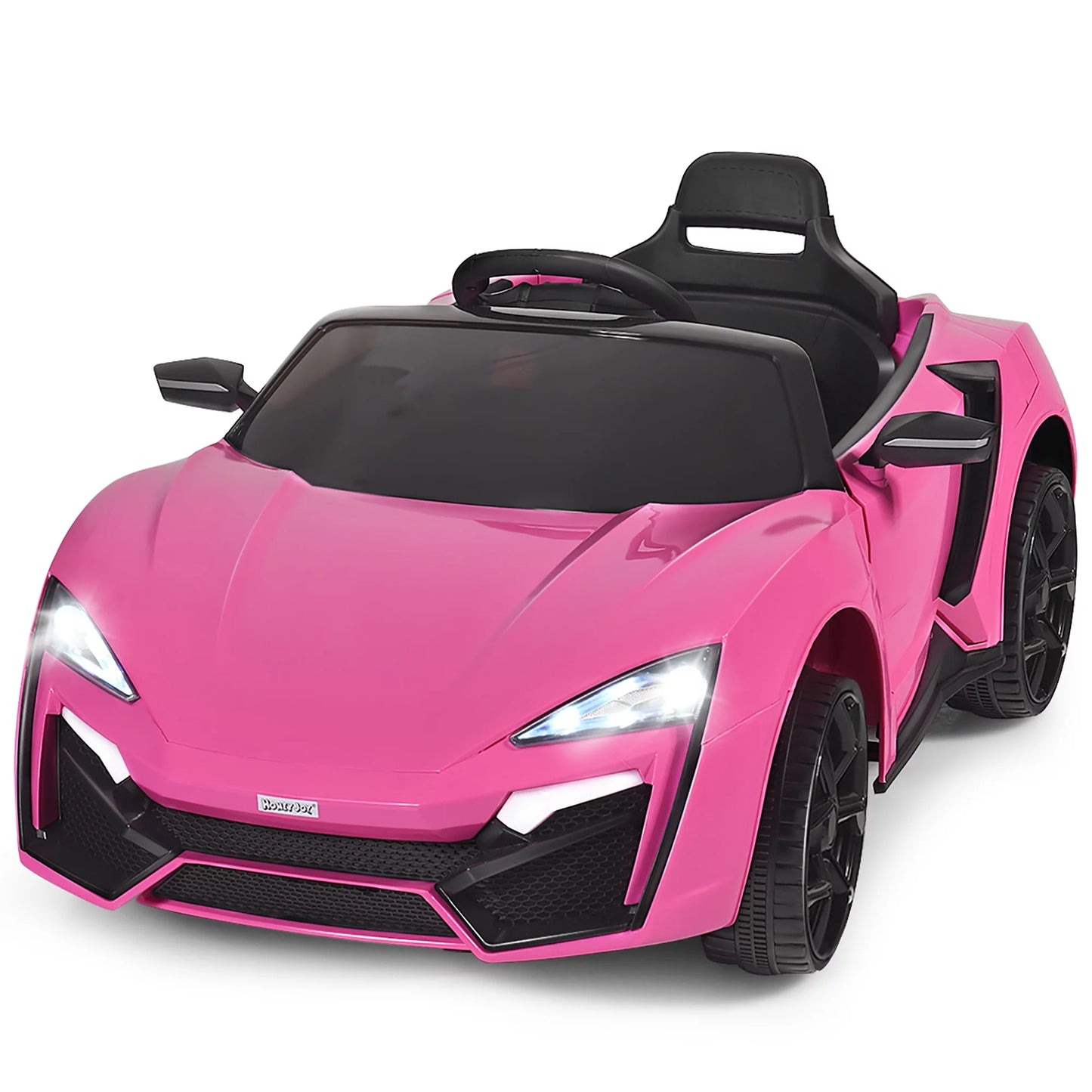 12V Kids Battery Powered Electric Ride on Car with Parent Remote Control - Pink